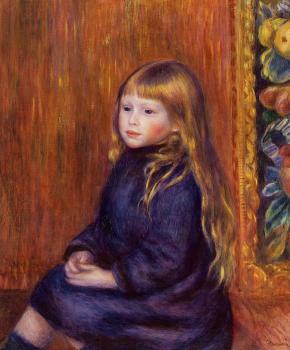 Pierre Auguste Renoir : Seated Child in a Blue Dress